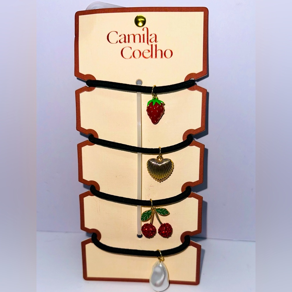 NEW CAMILA COELHO Fruit-Themed Hair Ties - 4 per set
